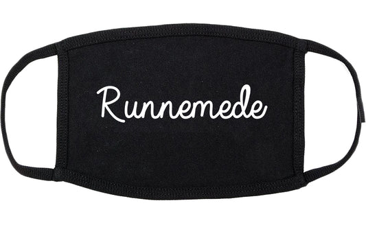 Runnemede New Jersey NJ Script Cotton Face Mask Black