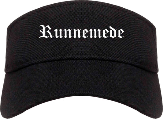 Runnemede New Jersey NJ Old English Mens Visor Cap Hat Black