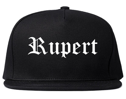 Rupert Idaho ID Old English Mens Snapback Hat Black