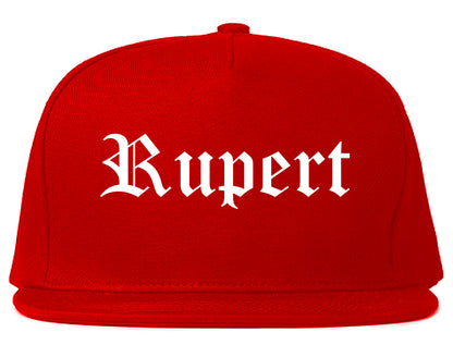 Rupert Idaho ID Old English Mens Snapback Hat Red