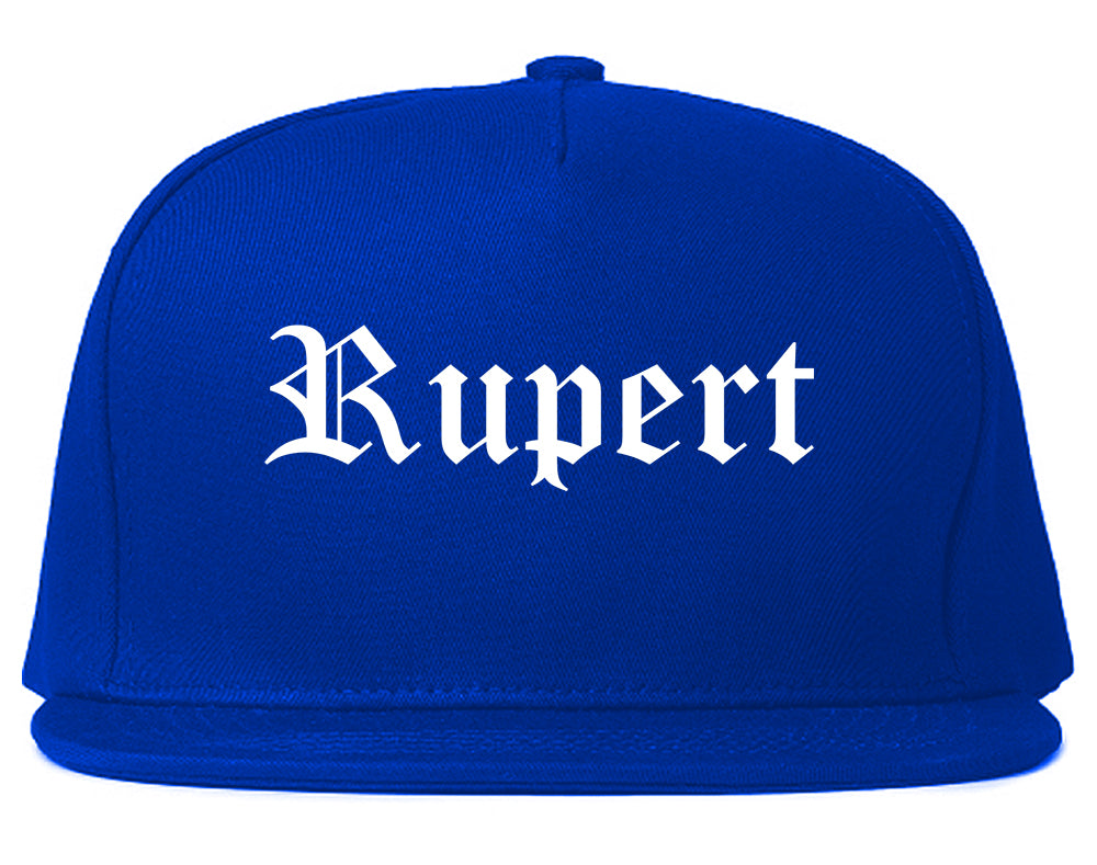 Rupert Idaho ID Old English Mens Snapback Hat Royal Blue