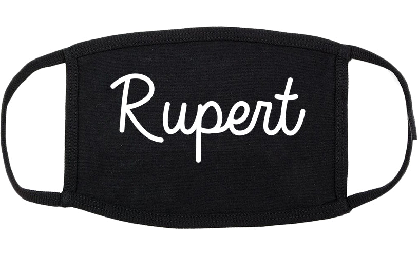 Rupert Idaho ID Script Cotton Face Mask Black