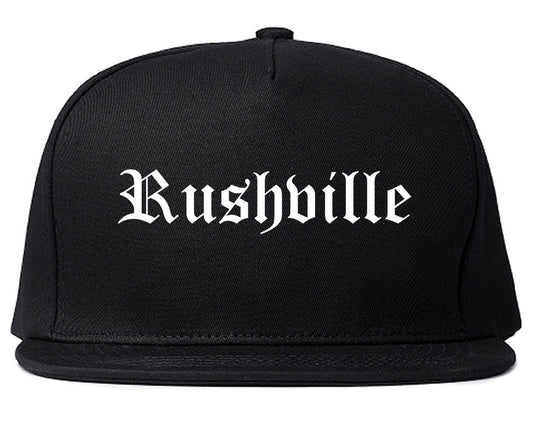 Rushville Indiana IN Old English Mens Snapback Hat Black