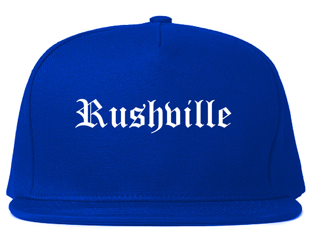 Rushville Indiana IN Old English Mens Snapback Hat Royal Blue