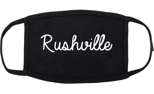 Rushville Indiana IN Script Cotton Face Mask Black