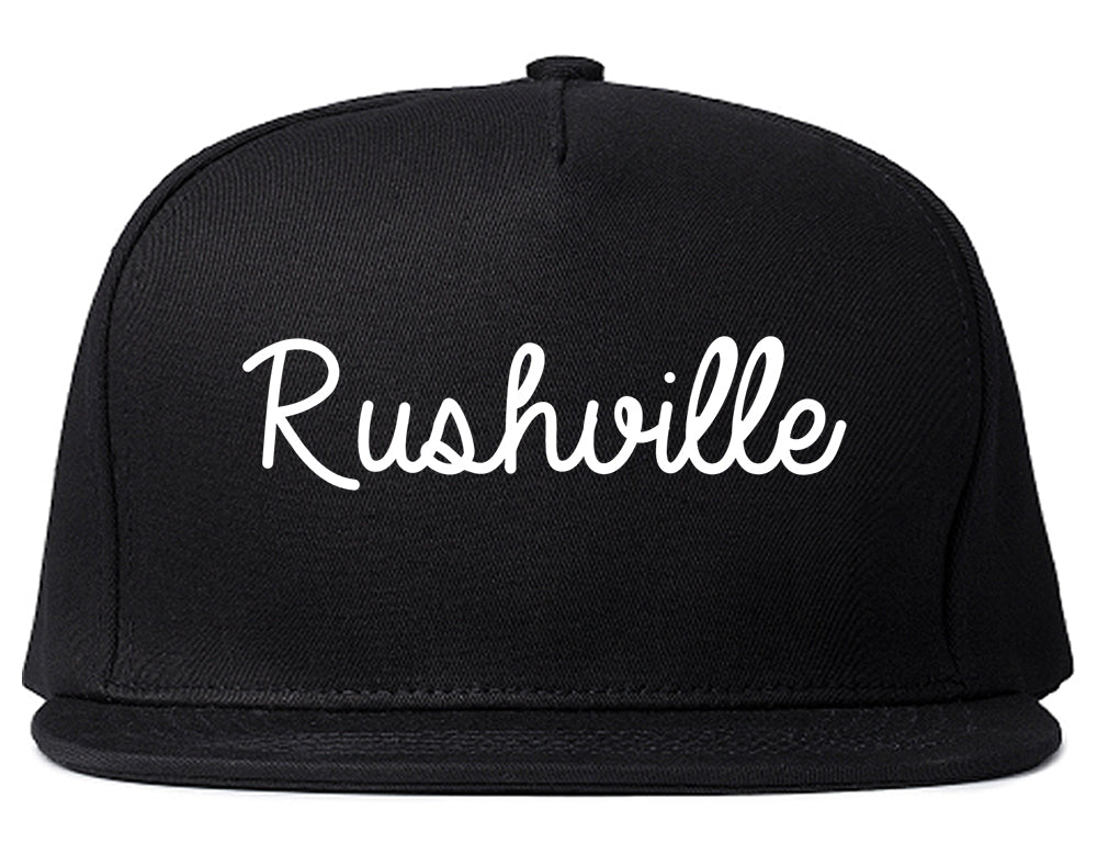 Rushville Indiana IN Script Mens Snapback Hat Black