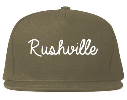 Rushville Indiana IN Script Mens Snapback Hat Grey
