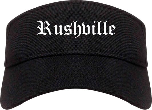 Rushville Indiana IN Old English Mens Visor Cap Hat Black