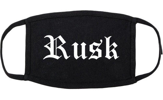 Rusk Texas TX Old English Cotton Face Mask Black
