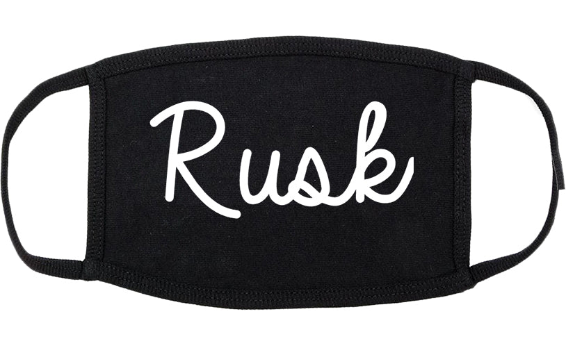 Rusk Texas TX Script Cotton Face Mask Black