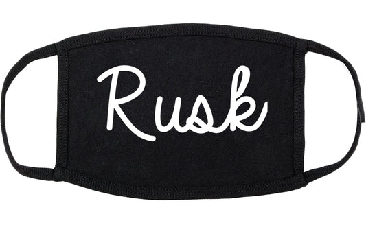 Rusk Texas TX Script Cotton Face Mask Black