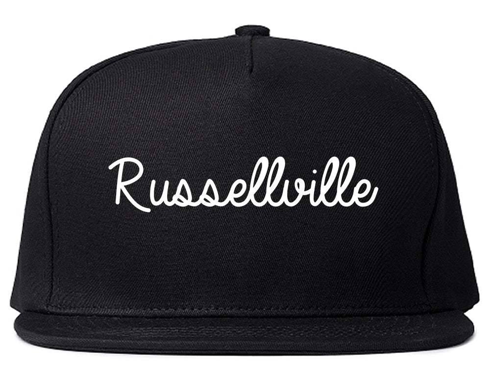 Russellville Arkansas AR Script Mens Snapback Hat Black