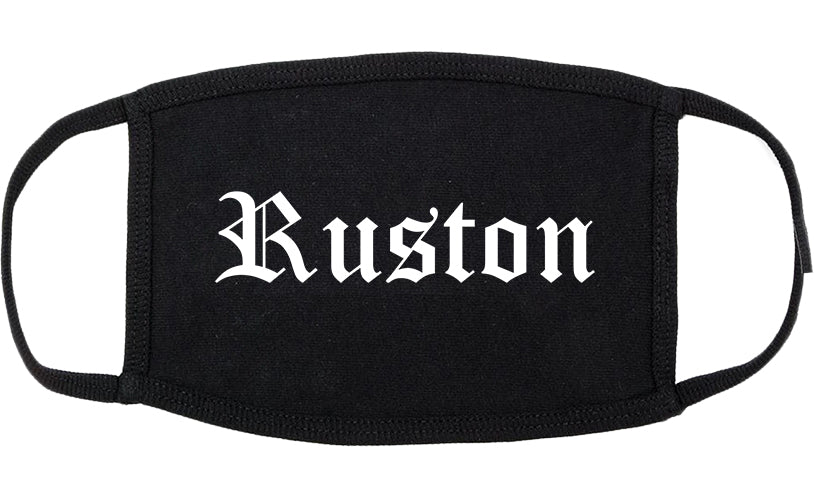 Ruston Louisiana LA Old English Cotton Face Mask Black