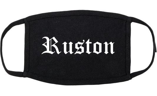 Ruston Louisiana LA Old English Cotton Face Mask Black