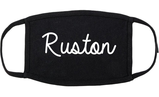 Ruston Louisiana LA Script Cotton Face Mask Black