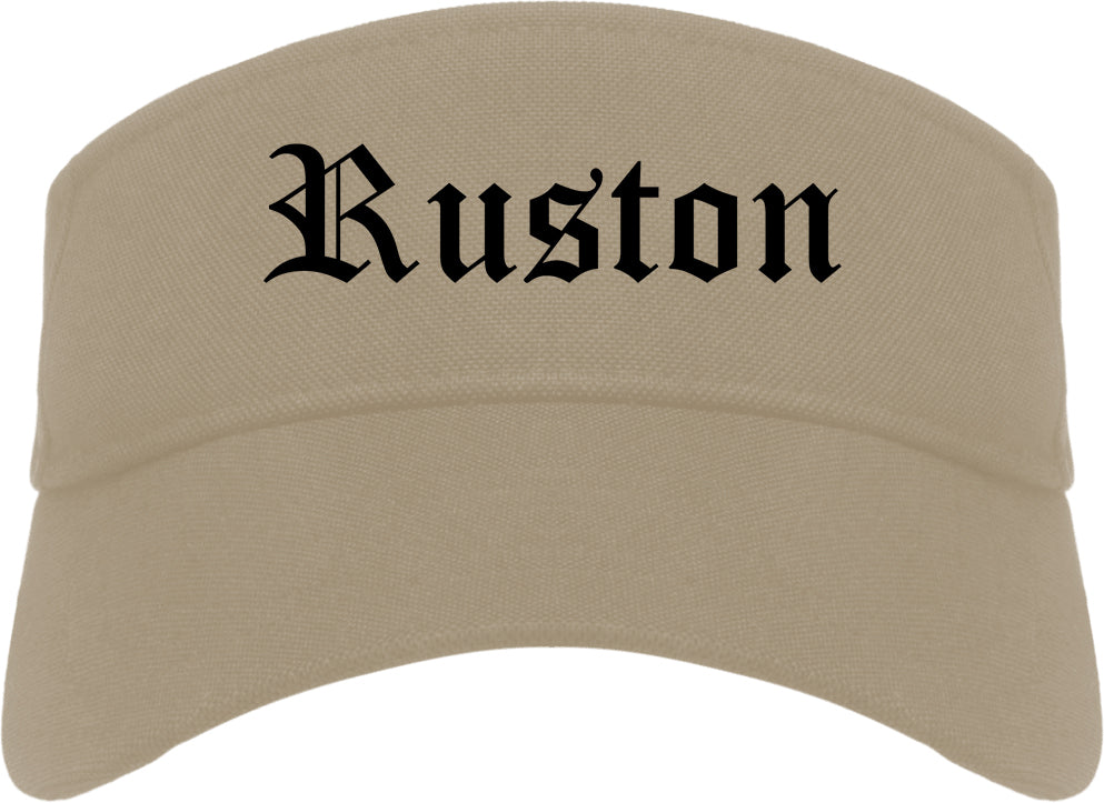 Ruston Louisiana LA Old English Mens Visor Cap Hat Khaki