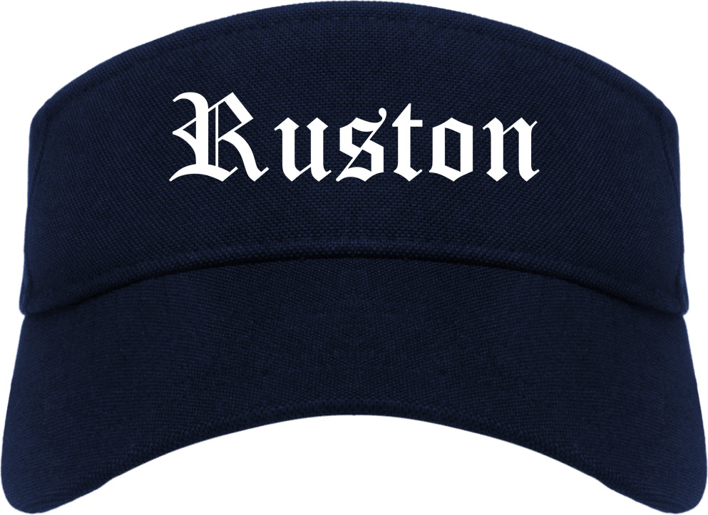 Ruston Louisiana LA Old English Mens Visor Cap Hat Navy Blue
