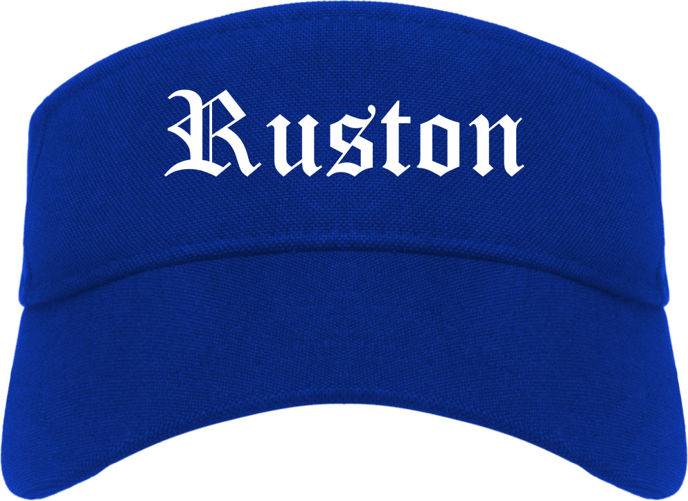 Ruston Louisiana LA Old English Mens Visor Cap Hat Royal Blue