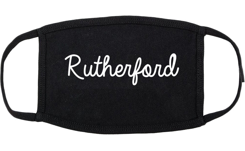 Rutherford New Jersey NJ Script Cotton Face Mask Black
