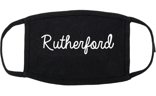 Rutherford New Jersey NJ Script Cotton Face Mask Black