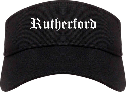Rutherford New Jersey NJ Old English Mens Visor Cap Hat Black