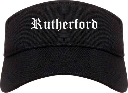 Rutherford New Jersey NJ Old English Mens Visor Cap Hat Black