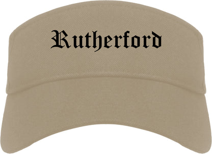Rutherford New Jersey NJ Old English Mens Visor Cap Hat Khaki