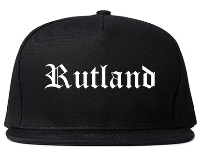 Rutland Vermont VT Old English Mens Snapback Hat Black