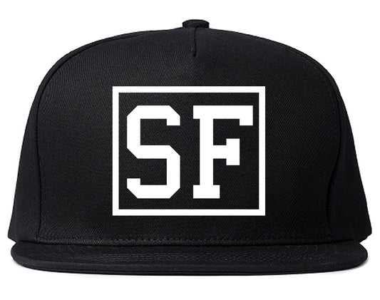 SF San Francisco Box Logo Mens Snapback Hat Black