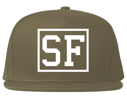 SF San Francisco Box Logo Mens Snapback Hat Grey