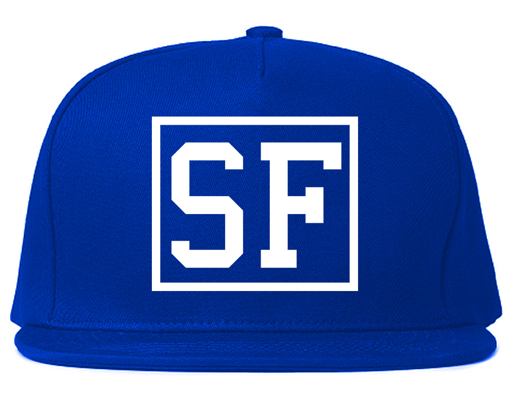 SF San Francisco Box Logo Mens Snapback Hat Royal Blue