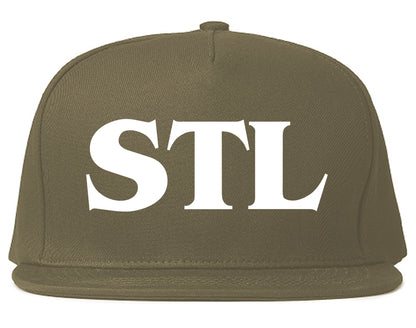 STL St Louis Missouri Simple Mens Snapback Hat Grey