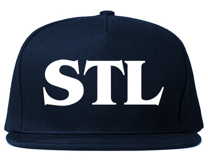 STL St Louis Missouri Simple Mens Snapback Hat Navy Blue