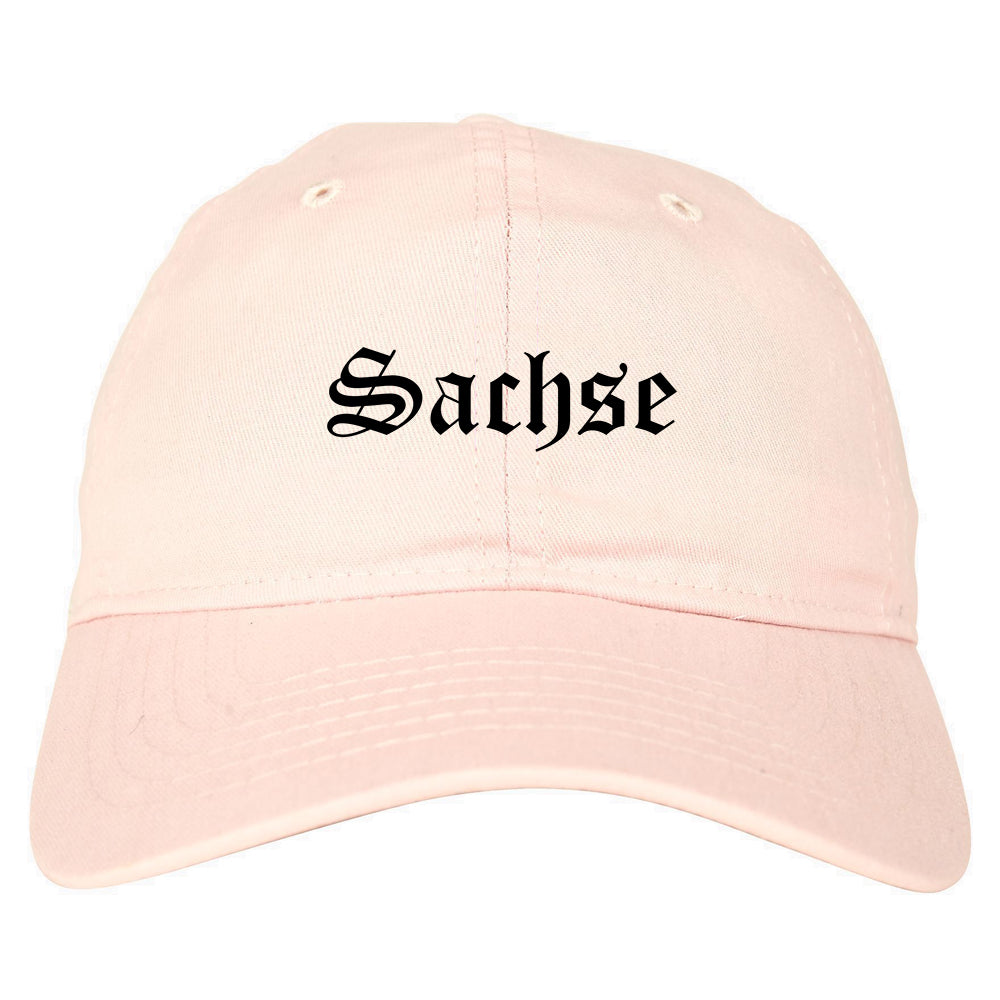 Sachse Texas TX Old English Mens Dad Hat Baseball Cap Pink