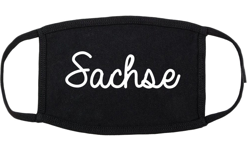 Sachse Texas TX Script Cotton Face Mask Black