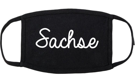 Sachse Texas TX Script Cotton Face Mask Black
