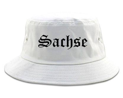 Sachse Texas TX Old English Mens Bucket Hat White