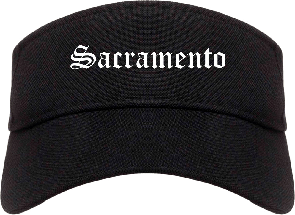 Sacramento California CA Old English Mens Visor Cap Hat Black