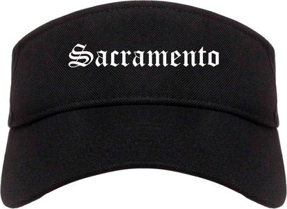 Sacramento California CA Old English Mens Visor Cap Hat Black