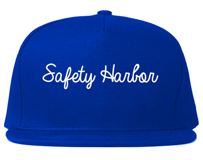 Safety Harbor Florida FL Script Mens Snapback Hat Royal Blue
