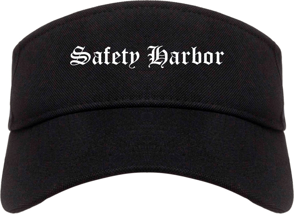 Safety Harbor Florida FL Old English Mens Visor Cap Hat Black