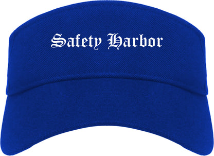 Safety Harbor Florida FL Old English Mens Visor Cap Hat Royal Blue