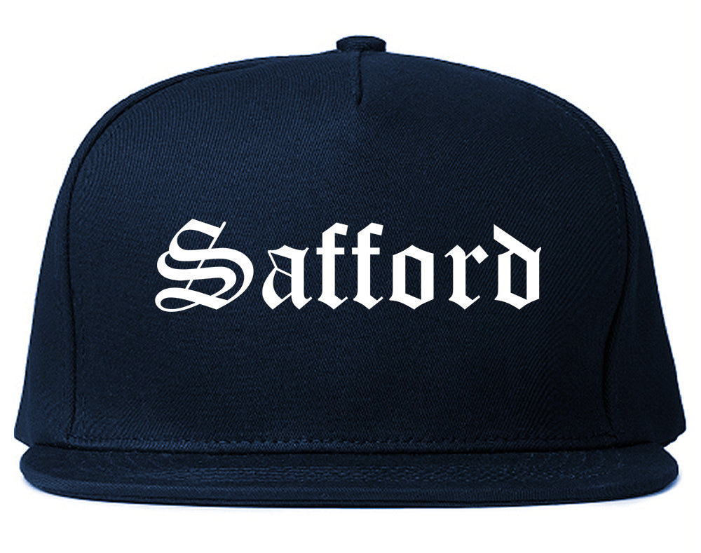 Safford Arizona AZ Old English Mens Snapback Hat Navy Blue