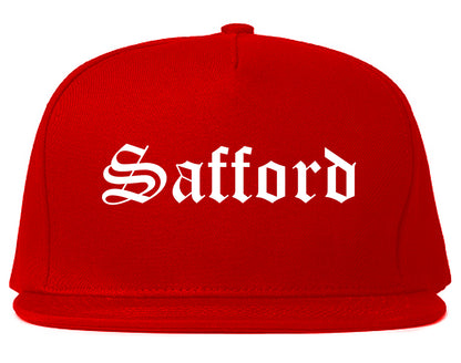 Safford Arizona AZ Old English Mens Snapback Hat Red