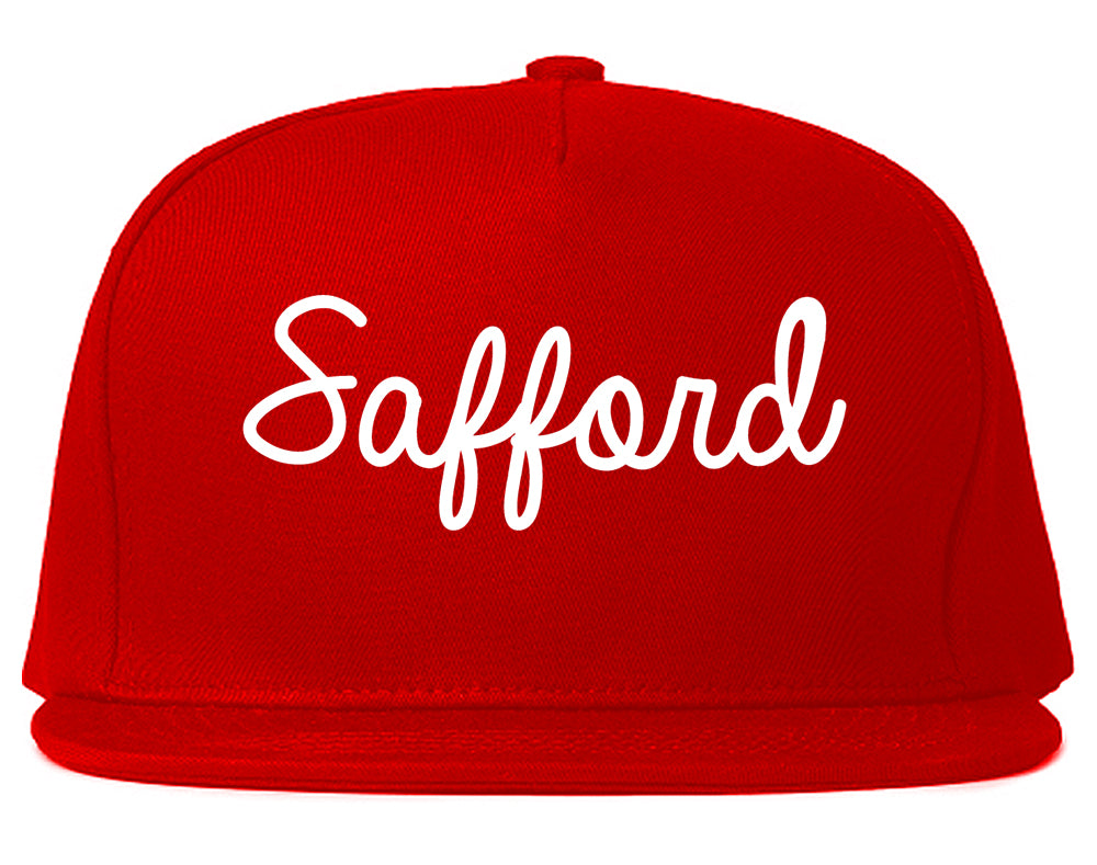 Safford Arizona AZ Script Mens Snapback Hat Red