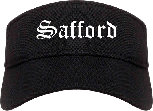 Safford Arizona AZ Old English Mens Visor Cap Hat Black