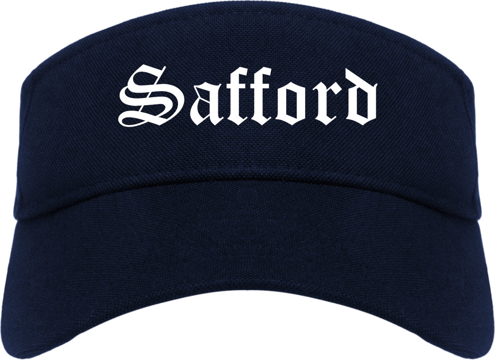 Safford Arizona AZ Old English Mens Visor Cap Hat Navy Blue