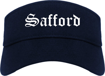 Safford Arizona AZ Old English Mens Visor Cap Hat Navy Blue