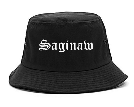 Saginaw Michigan MI Old English Mens Bucket Hat Black