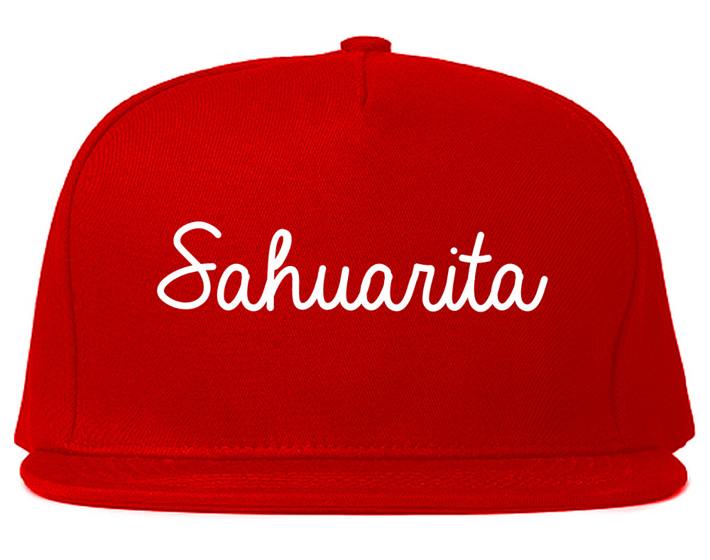 Sahuarita Arizona AZ Script Mens Snapback Hat Red